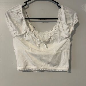 Elegant White Ruffled Crop Top